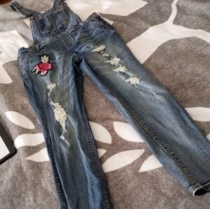 Vintage Y2K Bibs Overalls Dollhouse Distressed Skinny 13 Xl